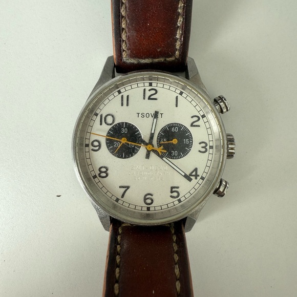 Classic Silver and Brown Men's Watch - Picture 2 of 3